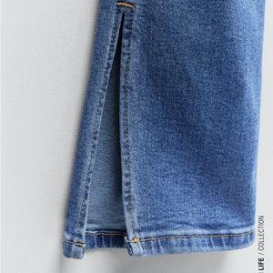 Zara Hi Rise Split Skinny Jeans